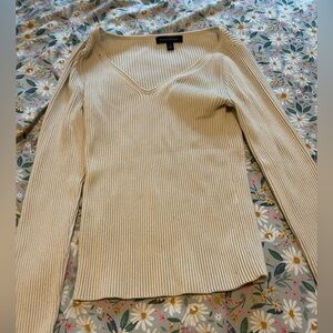 Banana Republic Cream V-Neck Sweater